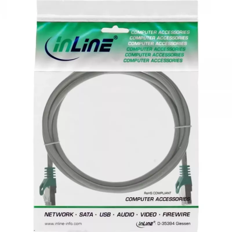 InLine Crossover PC to PC komutacinis kabelis SF/UTP Cat.5e pilkas 1m