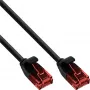 InLine plonas komutacinis kabelis, U/UTP, Cat.6, juodas, 2,5 m