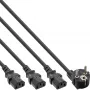 “InLine” Y formos maitinimo laidas 1x CEE 7/7 kampuotas / 3x 3 kontaktų IEC C13 kištukas, v1 (2m+1/2/3m)