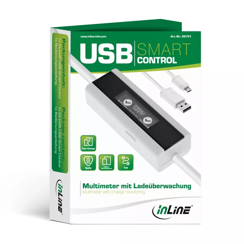 InLine USB išmanusis valdymas, multimetro, įkrovimo stebėjimas