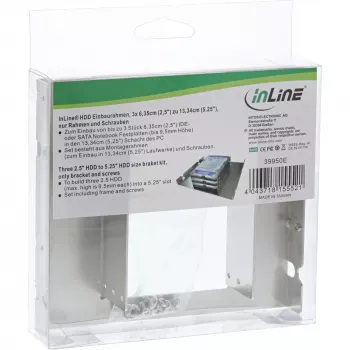 InLine laikiklių rinkinys 3x 2,5 col. HDD į 5,25 col. HDD dydžio laikikliai ir varžtai