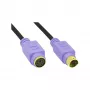 InLine PS/2 kabelis, , M/F, juodas/violetinis, paauksuoti kontaktai, 2 m