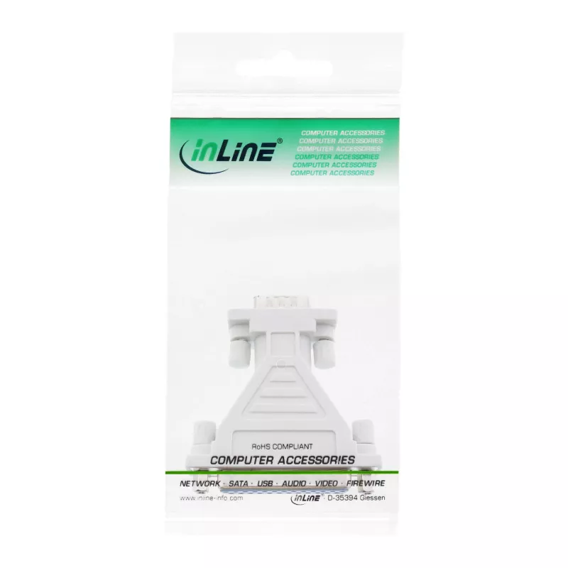 InLine Serial AT-Adapter 25 kontaktų lizdas / 9 kontaktų Sub-D kištukas