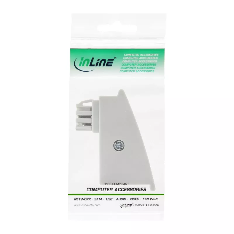 InLine TAE-F DSL adapteris, TAE-F kištukas / RJ45 lizdas, 8P2C, skirtas Fritzbox, pilkas