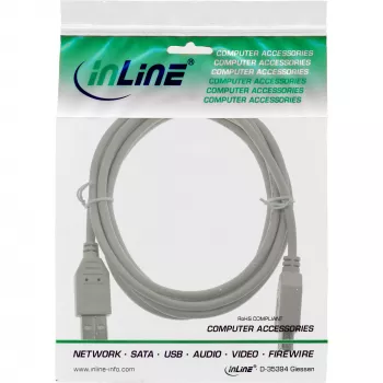 InLine USB 2.0 ilginamasis laidas A tipo kištukas / lizdas, smėlio spalvos, 0,5 m