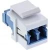 InLine FO Keystone Snap-in adapteris baltas, duplex LC/LC, SM, keraminė įvorė, mėlynas