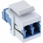 InLine FO Keystone Snap-in adapteris baltas, duplex LC/LC, SM, keraminė įvorė, mėlynas