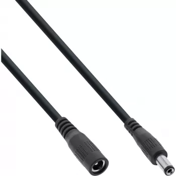 InLine DC ilgintuvas, DC kištukas/lizdas 5,5x2,1 mm, AWG 18, juodas 1 m