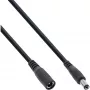 InLine DC ilgintuvas, DC kištukas/lizdas 5,5x2,1 mm, AWG 18, juodas 1 m