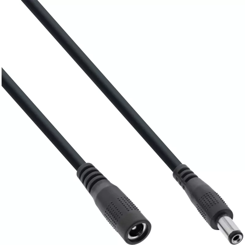 InLine DC ilginamasis laidas, DC kištukas/lizdas 5,5x2,1 mm, AWG 18, juodas 0,5 m