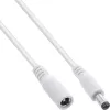 InLine DC ilginimo kabelis, DC kištukas/lizdas 5,5x2,1 mm, AWG 18, baltas 5 m