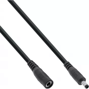 InLine nuolatinės srovės ilgintuvas, DC kištukas/lizdas 4,0x1,7 mm, AWG 18, juodas 5 m