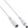 InLine DC prailginimo kabelis, DC kištukas/lizdas 5,5x2,5 mm, AWG 18, baltas 1 m