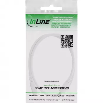 InLine DC prailginimo kabelis, DC kištukas/lizdas 5,5x2,5 mm, AWG 18, baltas 1 m