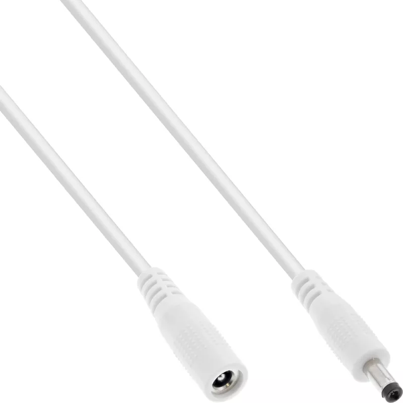 InLine DC prailginimo laidas, DC kištukas/lizdas 4,0x1,7 mm, AWG 18, baltas 5 m