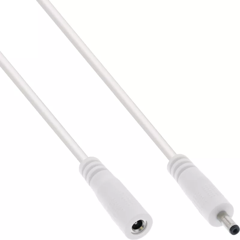 InLine DC ilginamasis laidas, DC kištukas/lizdas 3,5x1,35 mm, AWG 18, baltas 1 m