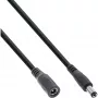 InLine nuolatinės srovės ilginamasis laidas, DC jungtys (vyriška/moteriška) 5,5x2,5mm, AWG 18, juodas 2m