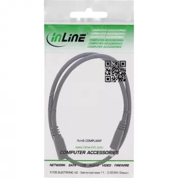 InLine nuolatinės srovės ilginamasis laidas, DC jungtys (vyriška/moteriška) 5,5x2,5mm, AWG 18, juodas 2m