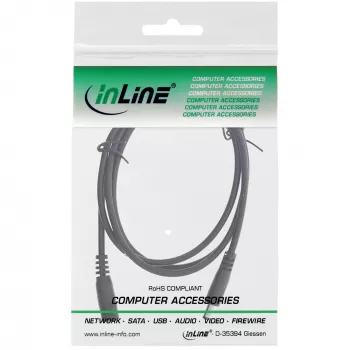 InLine DC ilginamasis kabelis, DC kištukas/lizdas 4.0x1.7mm, AWG 18, juodas 2m