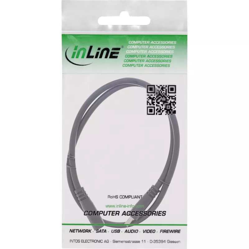 InLine DC ilgintuvo kabelis, DC kištukas/lizdas 3,5x1,35 mm, AWG 18, juodas 1 m
