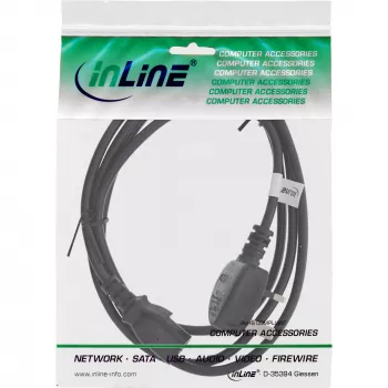 InLine maitinimo kabelis England kištukas / 3 kontaktų IEC C13 kištukas 3 m 250 V 13 A
