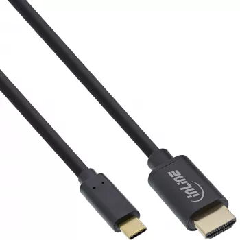 InLine USB display kabelis, USB-C male to HDMI male, 5m, 5 m, USB Type-C, HDMI, Male, Male, tiesus