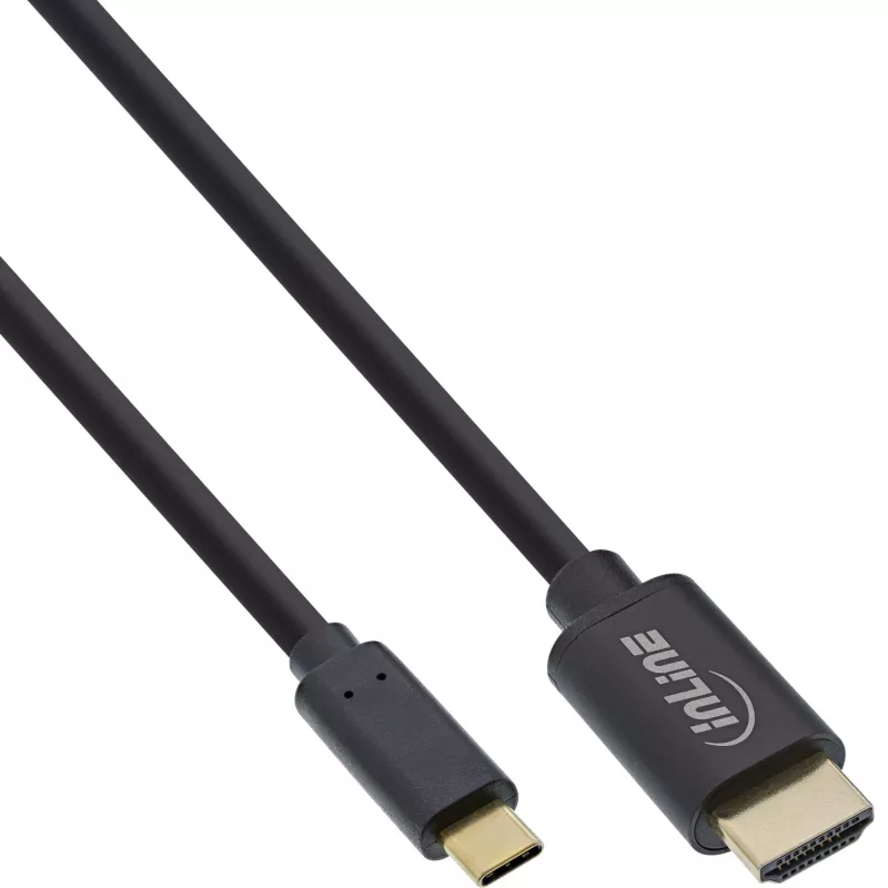 InLine USB display kabelis, USB-C male to HDMI male, 5m, 5 m, USB Type-C, HDMI, Male, Male, tiesus