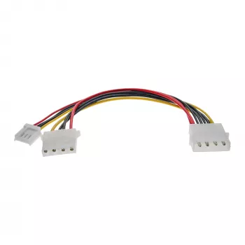 InLine vidinis maitinimo Y laidas 1x 5,25 col. Molex / 1x 5,25 col. Molex + 1x 3,5 col. diskelių