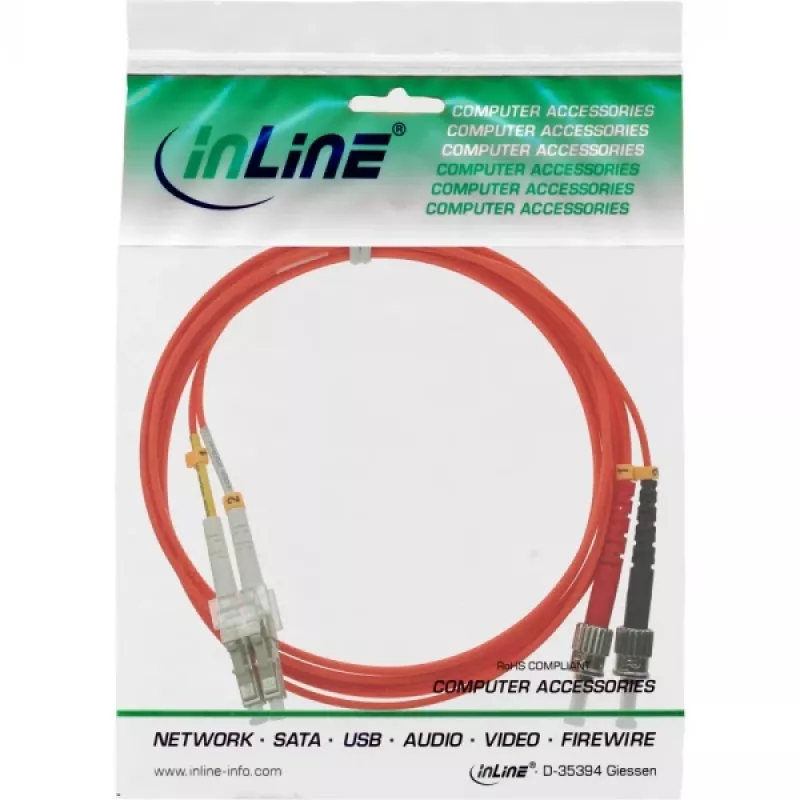 „InLine“ šviesolaidinis dvipusis kabelis LC/ST 50/125 µm OM2 2 m
