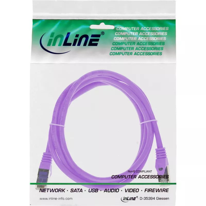 InLine komutacinis kabelis SF/UTP Cat.5e violetinis 3 m