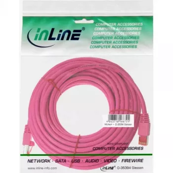 InLine komutacinis kabelis S/FTP PiMF Cat.6 250MHz PVC varis rožinis 10m