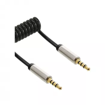 InLine plonas Audio spiralinis laidas 3,5 mm kištukas / kištukas 4 kontaktų stereofoninis 1 m