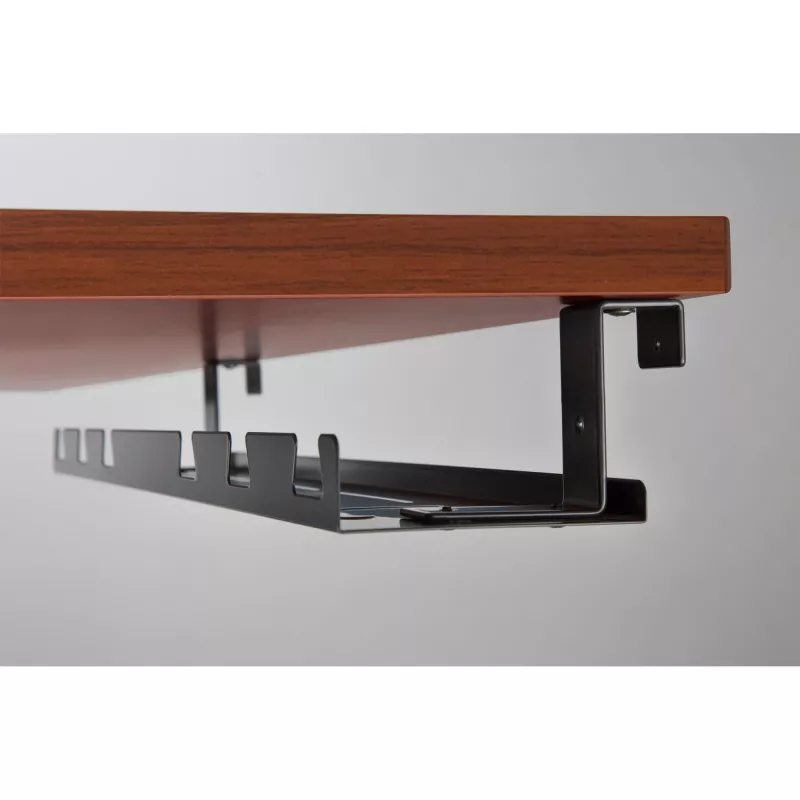 Kabelių kreiptuvas / lentyna tvirtinimui po stalu InLine 131×590×74 mm, juoda