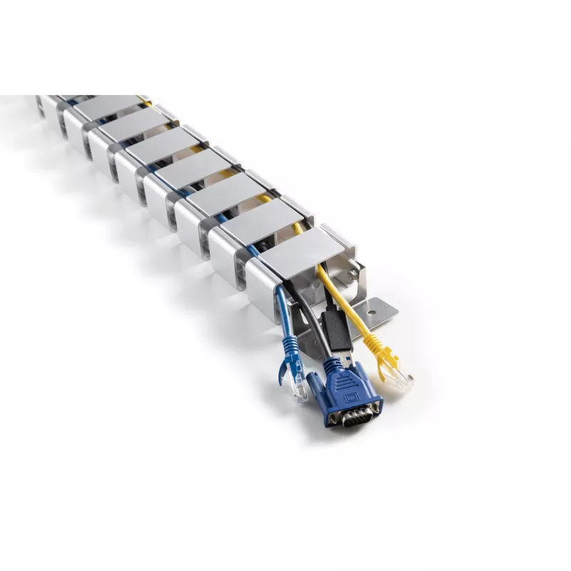 Kabelių lovelis InLine aukščio reguliavimo stalams, 4 kameros, pilkas, 68×36×42 mm