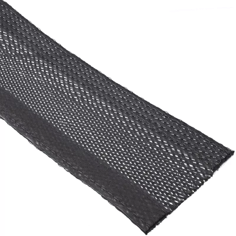 Kabelių apsauginė įvorė InLine 59993A — medžiaginė žarna su kabliukų-kilpų užsegimu, 1 m × 25 mm, juoda