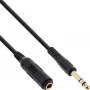 InLine ausinių ilginamasis laidas 6,3 mm stereofoninis M/F, paauksuotas, juodas, 3 m