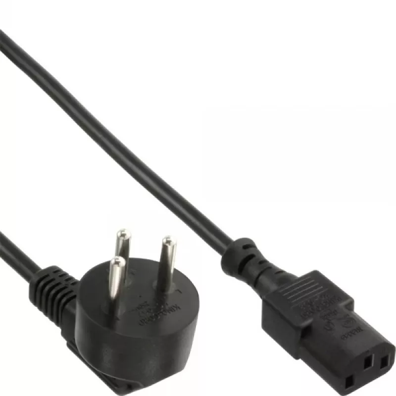 Maitinimo kabelis InLine 16652H Izraelio tipo H 3 kontaktų IEC C13 kištukas 1,8 m