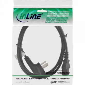 Maitinimo kabelis InLine 16652H Izraelio tipo H 3 kontaktų IEC C13 kištukas 1,8 m