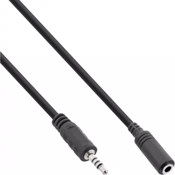 Garso adapterio laidas 4 kontaktų 2,5 mm kištukas / 4 kontaktų 3,5 mm lizdas 2 m InLine 99308E