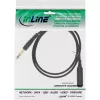 InLine ausinių ilginamasis kabelis 6,3 mm stereofoninis, kištukas/lizdas, paauksuoti kontaktai, juodos spalvos, 2 m