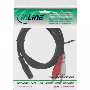 Garso kabelis 2x RCA kištukas / 3,5 mm stereo lizdas 5 m InLine 89940E