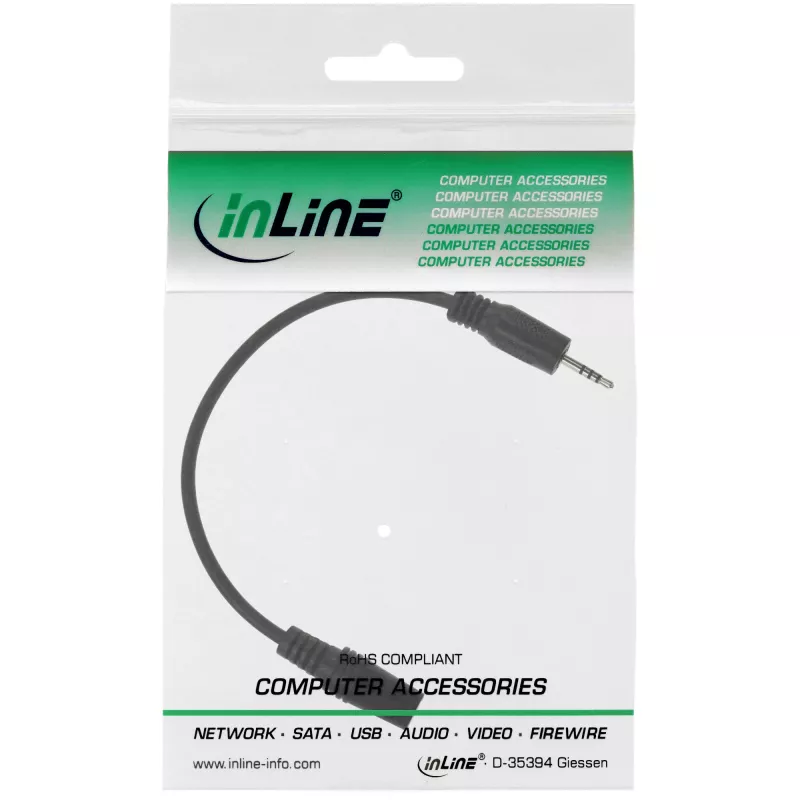 InLine garso adapterio kabelis 4 kontaktų 2,5 mm kištukas / 4 kontaktų 3,5 mm lizdas 3 m