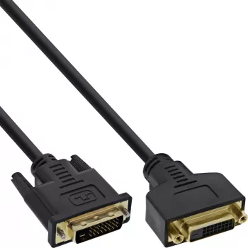 DVI-D laidas Premium 24+1 kištukas į lizdą Dual Link auksuoti kontaktai 3m InLine 17763P