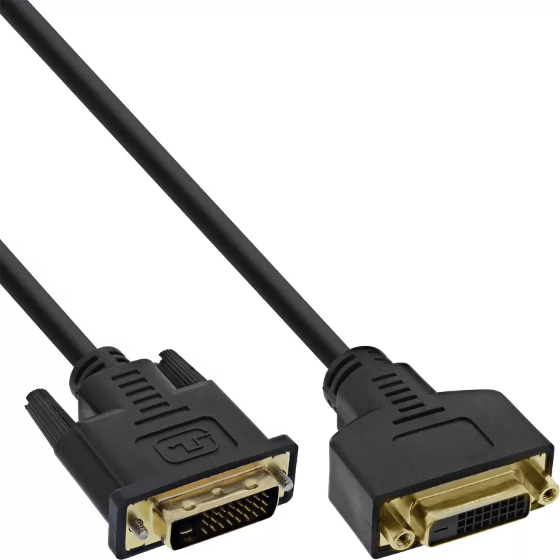 DVI-D laidas Premium 24+1 kištukas į lizdą Dual Link auksuoti kontaktai 3m InLine 17763P