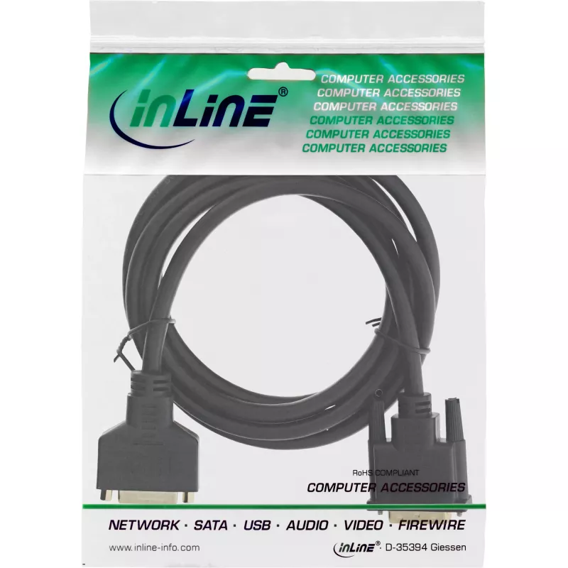 DVI-D laidas Premium 24+1 kištukas į lizdą Dual Link auksuoti kontaktai 3m InLine 17763P