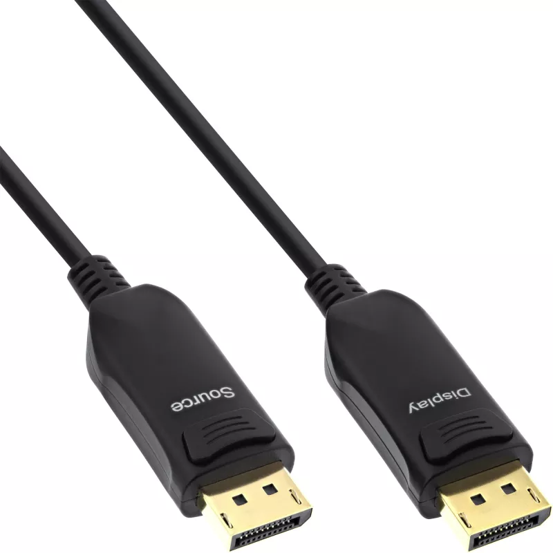 InLine DisplayPort 1.4 AOC kabelis, 8K4K, juodas, 15 m
