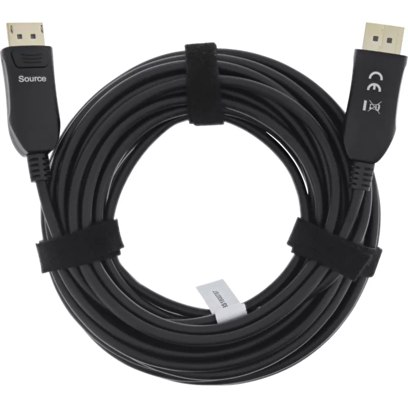 InLine DisplayPort 1.4 AOC laidas, 8K4K, juodas, 10 m, 10 m, DisplayPort, DisplayPort, kištukas, kištukas, 7680 x 4320 pikselių