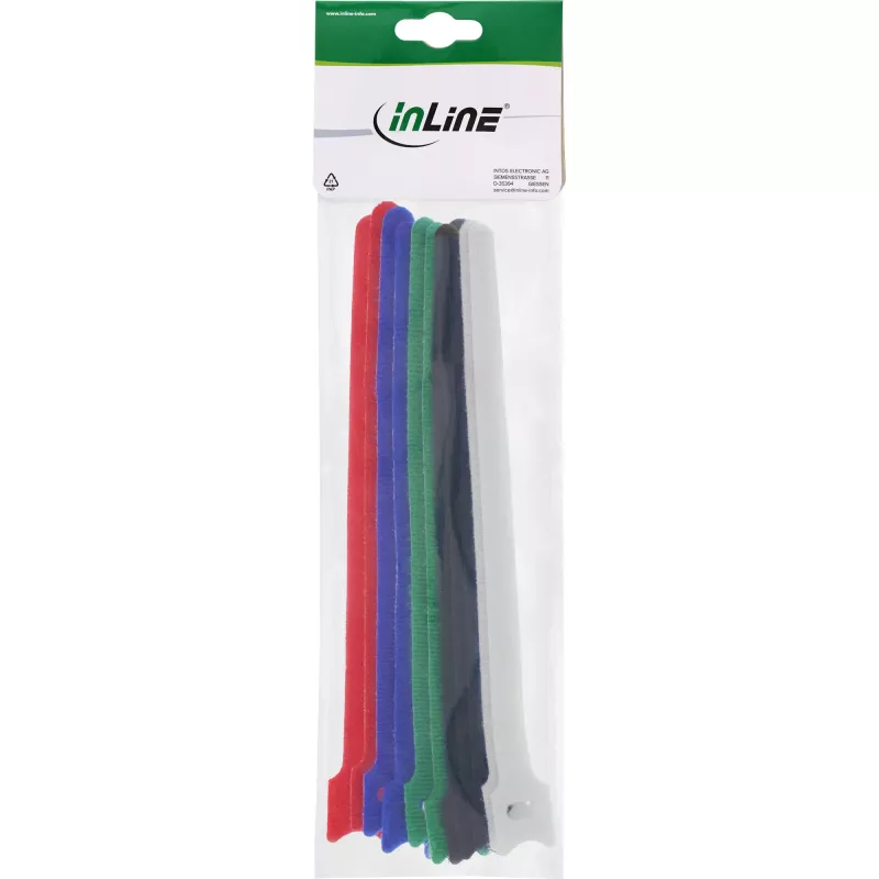 Kabelių surišimo juostelės InLine užsegimas užkabinant ir užlenkiant 12×150 mm, 10 vnt., įvairiaspalvė