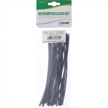 Termiškai susitraukiantis vamzdelis InLine 200 mm, 3 mm → 1,5 mm, 20 vnt., juodas