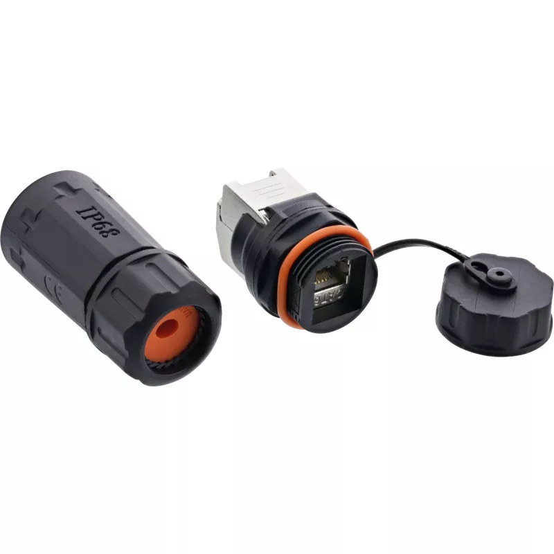 InLine Cat.6A movos komplektas, atsparus vandeniui IP68, 2x RJ45 F/F, 1:1